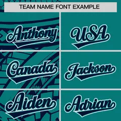 Aqua Navy Tribal Split Baseball Jersey 3