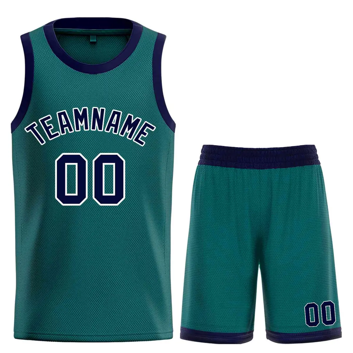Aqua Navy-White Bull Classic Sets Curved Basketball Jersey