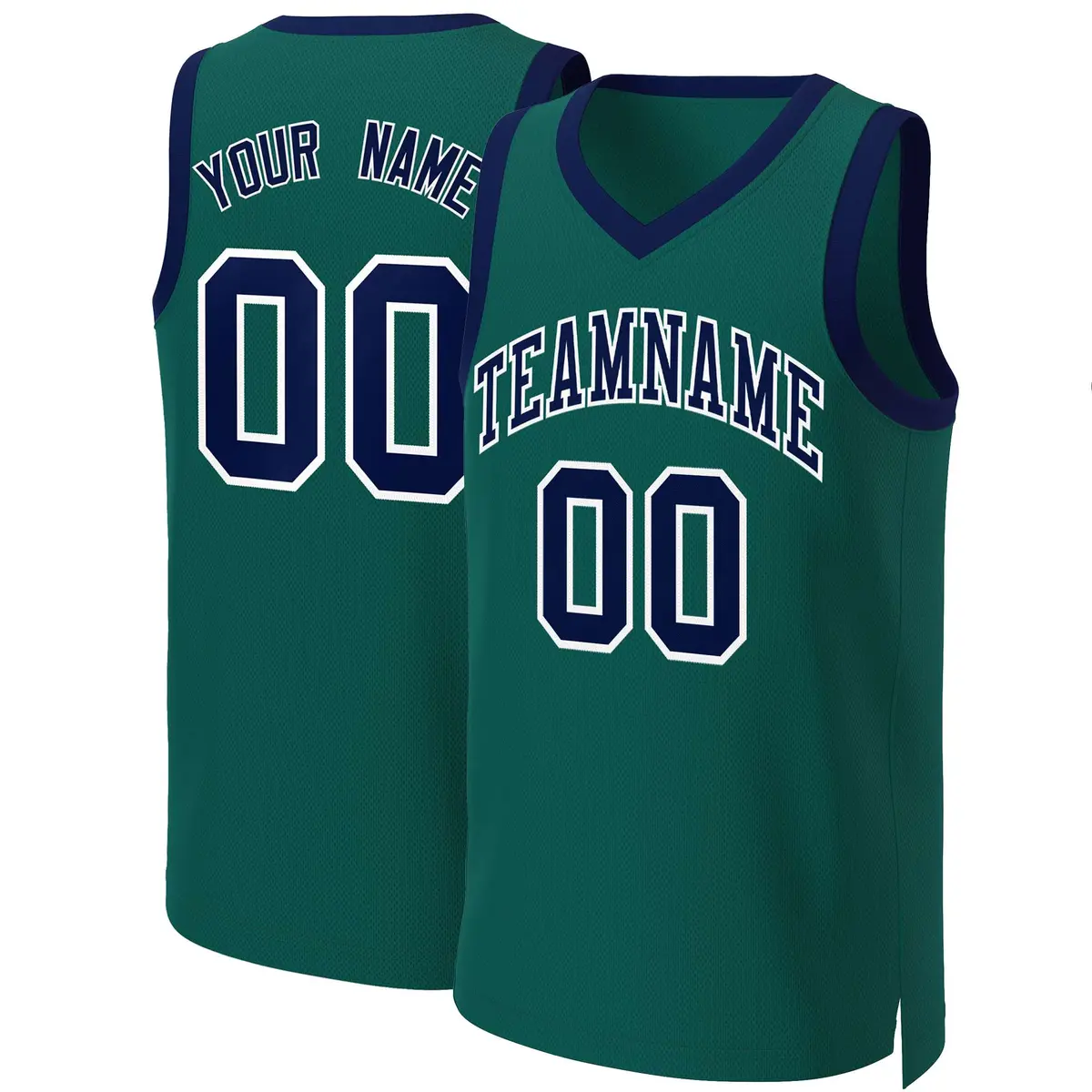 Aqua Navy-White Classic Basketball Jersey