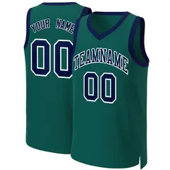 Aqua Navy-White Classic Basketball Jersey 1