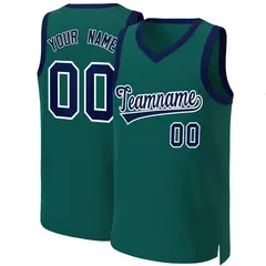 Aqua Navy-White Classic Basketball Jersey 1