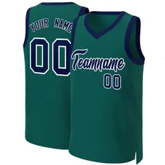 Aqua Navy-White Classic Basketball Jersey 1