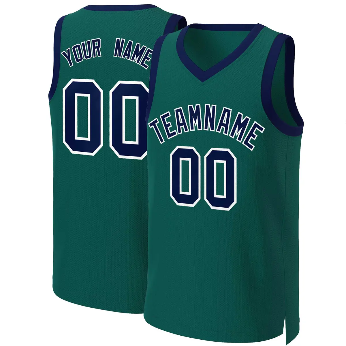 Aqua Navy-White Classic Basketball Jersey