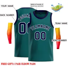 Aqua Navy-White Classic Casual Basketball Jersey 2