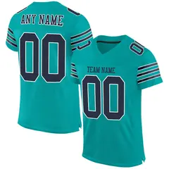 Aqua Navy-White Classic Mesh Authentic Football Jersey 1