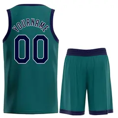 Aqua Navy-White Classic Sets Basketball Uniform Jersey 2
