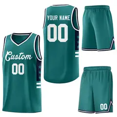 Aqua Navy-White Star Pattern Sports Basketball Jersey 5