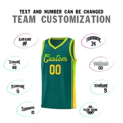 Aqua Neon Green-Gold Gradient Basketball Jersey 4