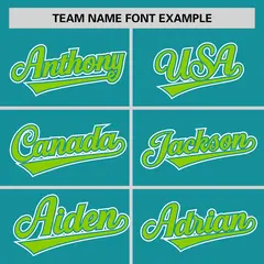 Aqua Neon Green Half Stripe Authentic Baseball Jersey 3