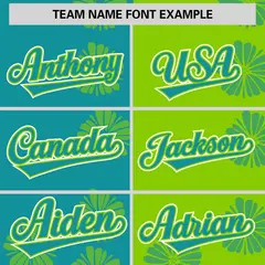 Aqua Neon Green Split Flower Graffiti Baseball Jersey 3
