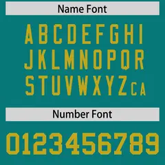 Aqua Old Gold Square Neckline Football Jersey 4
