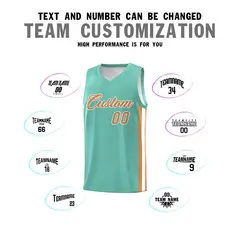 Aqua Old Gold-White Classic Sports Uniform Basketball Jersey 4