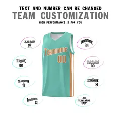 Aqua Old Gold-White Classic Sports Uniform Basketball Jersey 4