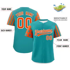 Aqua Orange American Flag Raglan Baseball Jersey 2