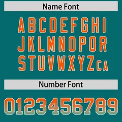 Aqua Orange and Bright Green Gradient Sides Football Jersey 4