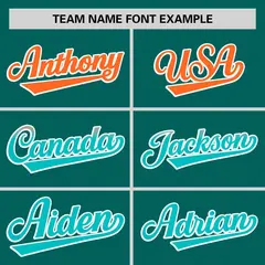 Aqua Orange-Aqua Gradient Side Baseball Jersey 3