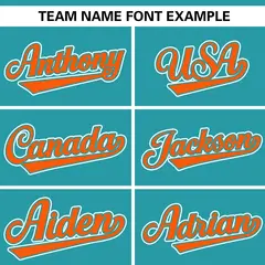 Aqua Orange-Aqua Raglan Full-Snap Letterman Baseball Jacket 3