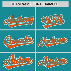 Aqua Orange Color Block Authentic Baseball Jersey 3