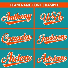 Aqua Orange Color Block Raglan Baseball Jersey 3