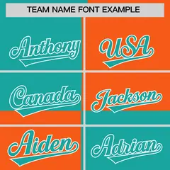 Aqua Orange Color Block Varsity Letterman Jacket Hoodie 5