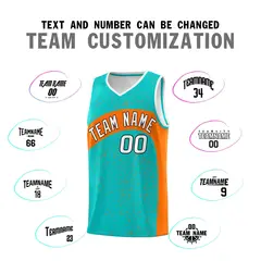 Aqua Orange Dot Graffiti Irregular Pattern Basketball Jersey 4