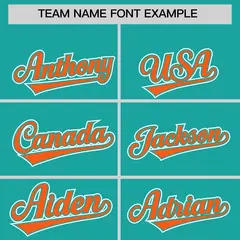 Aqua Orange Edge Color Block Authentic Baseball Jersey 3