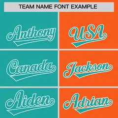 Aqua Orange Four Squares Performance Polo Shirt 3