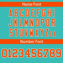 Aqua Orange Full Button Classic Baseball Jersey 4