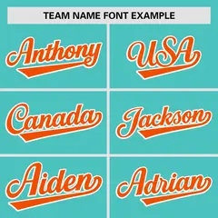 Aqua Orange Gradient Side Authentic Baseball Jersey 3