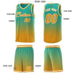 Aqua Orange Gradient Stripe Fashion Basketball Jersey 5