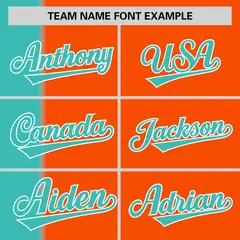 Aqua Orange Gradient Stripe Two-Button Softball Jersey 3