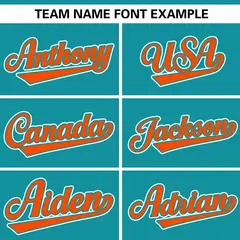 Aqua Orange Gradient Thick Stripe Raglan Baseball Jersey 3