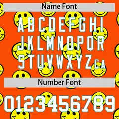 Aqua Orange Graffiti Gradient Smile Baseball Jersey 4