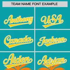 Aqua Orange Graffiti Pattern Bossinia Style Baseball Jersey 3