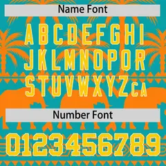 Aqua Orange Graffiti Pattern Bossinia Style Baseball Jersey 4