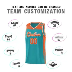 Aqua Orange Graffiti Pattern Sports Basketball Jersey 3