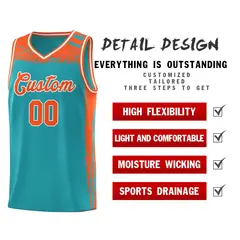 Aqua Orange Graffiti Pattern Sports Basketball Jersey 4