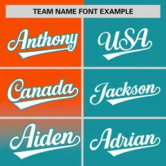 Aqua Orange Half Gradient Authentic Baseball Jersey 3
