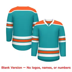 Aqua Orange Ice Cream Helmet Pattern Hockey Jersey 7