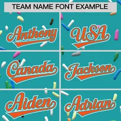 Aqua Orange Ice Cream Pattern V-Neck Hockey Jersey 3