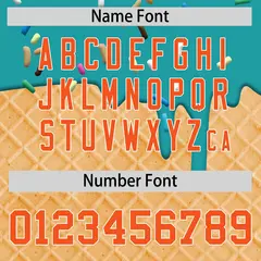 Aqua Orange Ice Cream Pattern V-Neck Hockey Jersey 4