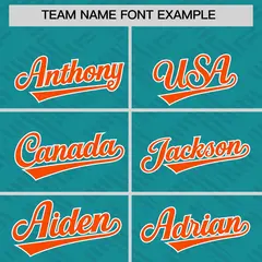 Aqua Orange L Pattern Raglan Sleeves Full-Snap Varsity Letterman Jacket 3