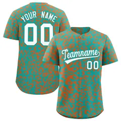 Aqua Orange Leopard Print Baseball Jersey 1