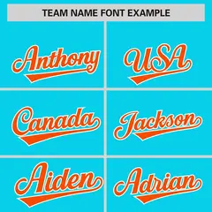 Aqua Orange Phonetic Rhythm Authentic Baseball Jersey 3