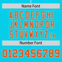 Aqua Orange Phonetic Rhythm Authentic Baseball Jersey 4