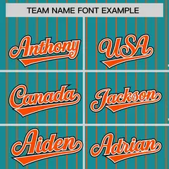 Aqua Orange Pinstripe Raglan Varsity Letterman Baseball Jacket 3