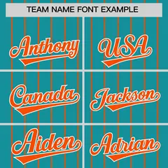 Aqua Orange Pinstripe Two-Tone Authentic Baseball Jersey 3
