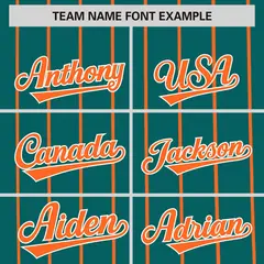 Aqua Orange Pinstripe Two-tone Side Baseball Jersey 3