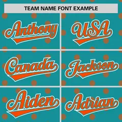 Aqua Orange Polka Dot Graffiti Authentic Baseball Jersey 3