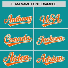 Aqua Orange Raglan Lace-Up Neck Hockey Hoodie Jersey 3